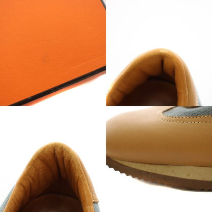 Hermes Quick Sneakers Denim Leather Brown Blue — view 8