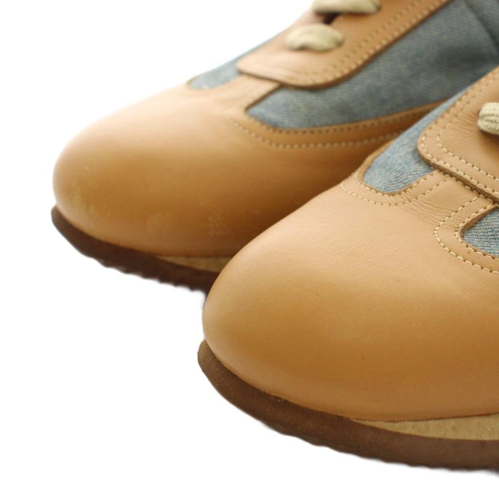 Hermes Quick Sneakers Denim Leather Brown Blue — view 3