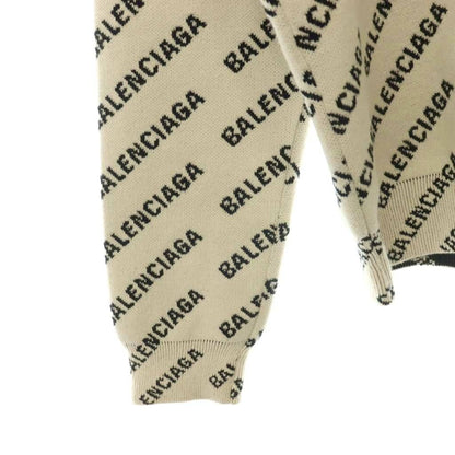 Balenciaga All Over Logo Sweaters Print Knit Sweater Long Sleeve White Black S — view 4