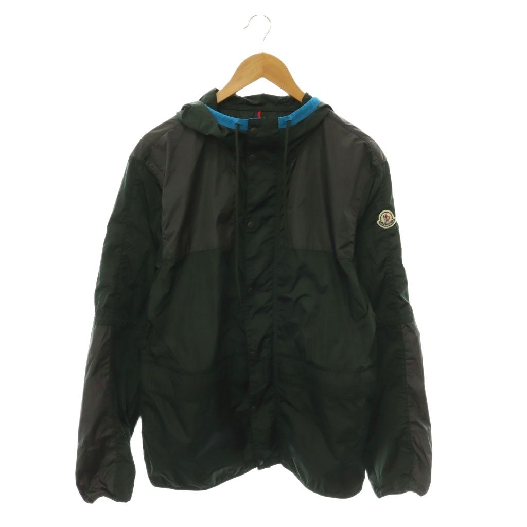 Moncler Eloi Giubbotto Nylon Hood Jacket Zip Up Charcoal Gray Green Blue 3