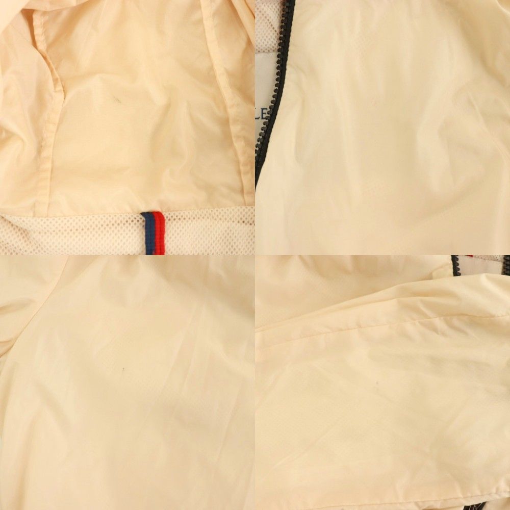Moncler Lait Ruffle Nylon Jacket Zip Up Hood Pink Beige Black 1 — view 8