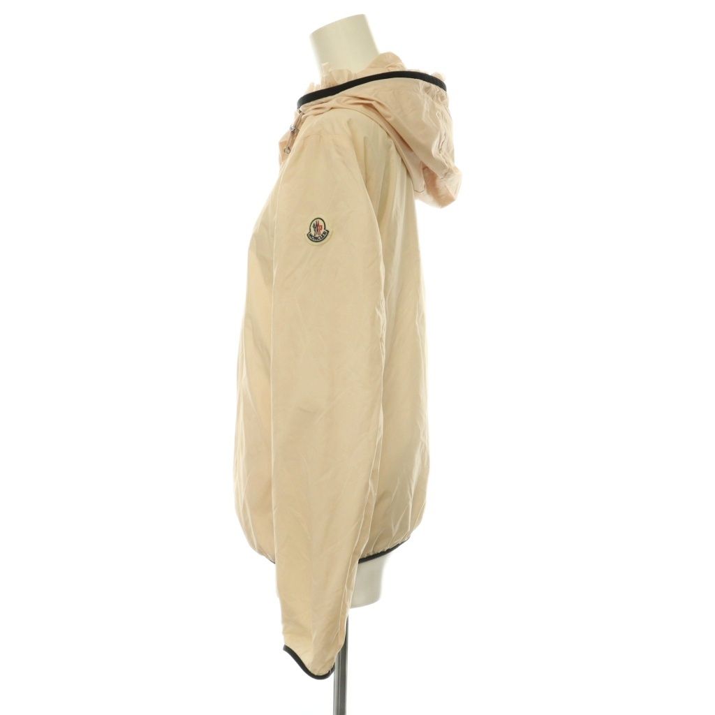 Moncler Lait Ruffle Nylon Jacket Zip Up Hood Pink Beige Black 1 — view 3