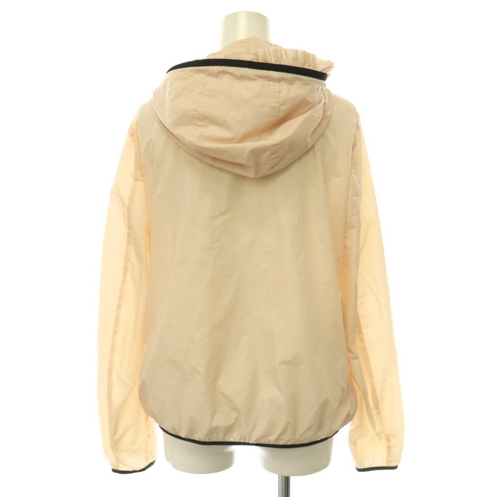 Moncler Lait Ruffle Nylon Jacket Zip Up Hood Pink Beige Black 1 — view 2