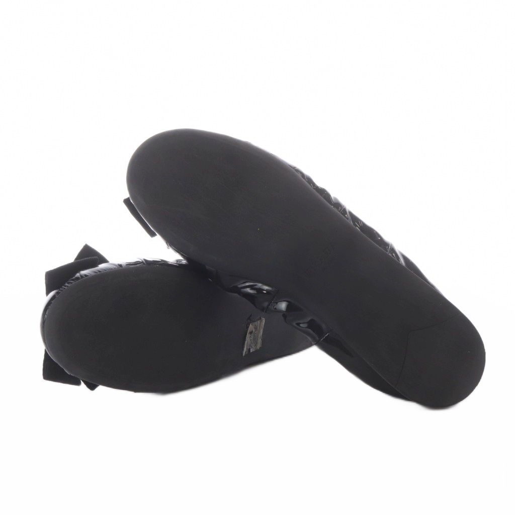 Prada Ribbon Decoration Ballerina Pumps Shoes Black — view 6