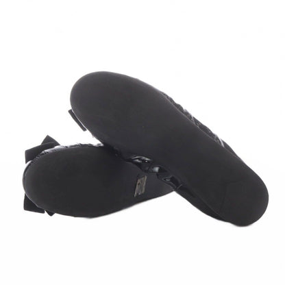 Prada Ribbon Decoration Ballerina Pumps Shoes Black — view 6