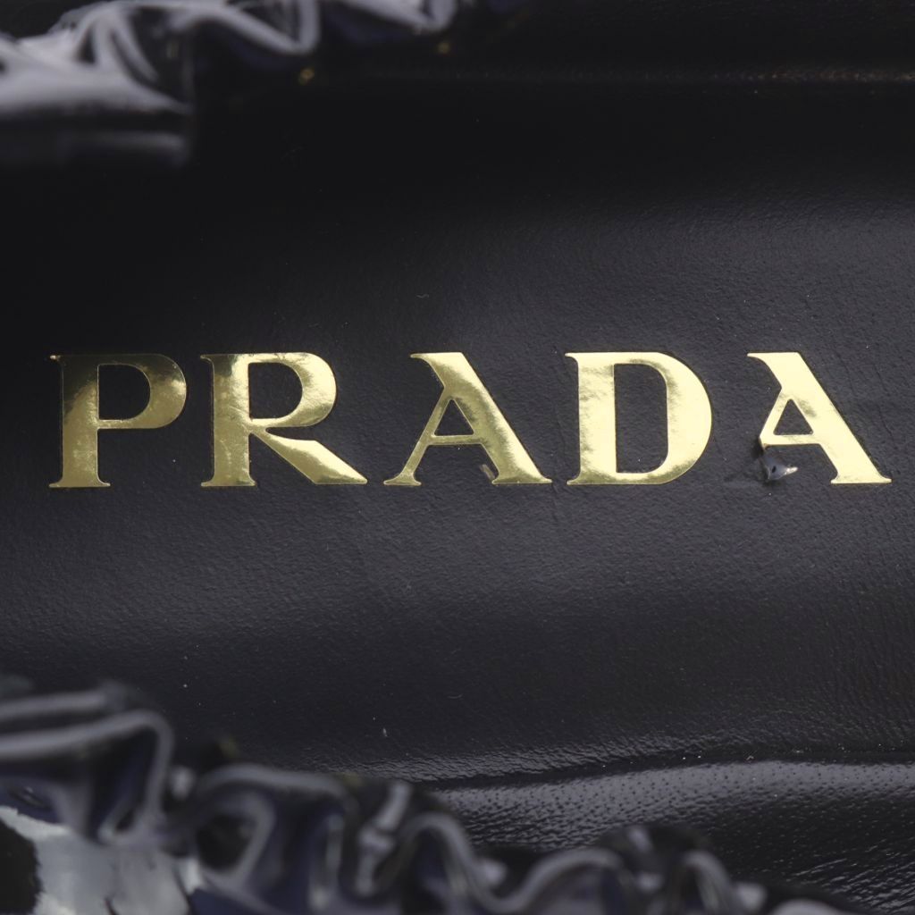 Prada Ribbon Decoration Ballerina Pumps Shoes Black — view 7