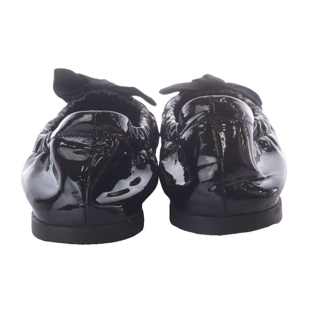 Prada Ribbon Decoration Ballerina Pumps Shoes Black — view 5