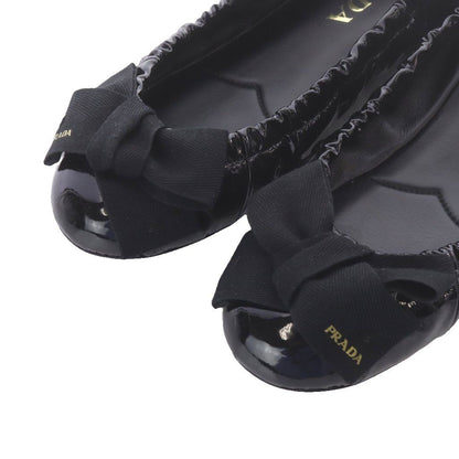 Prada Ribbon Decoration Ballerina Pumps Shoes Black — view 3