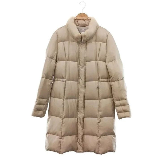 Max Mara Down Coat Long Mink Silk Beige