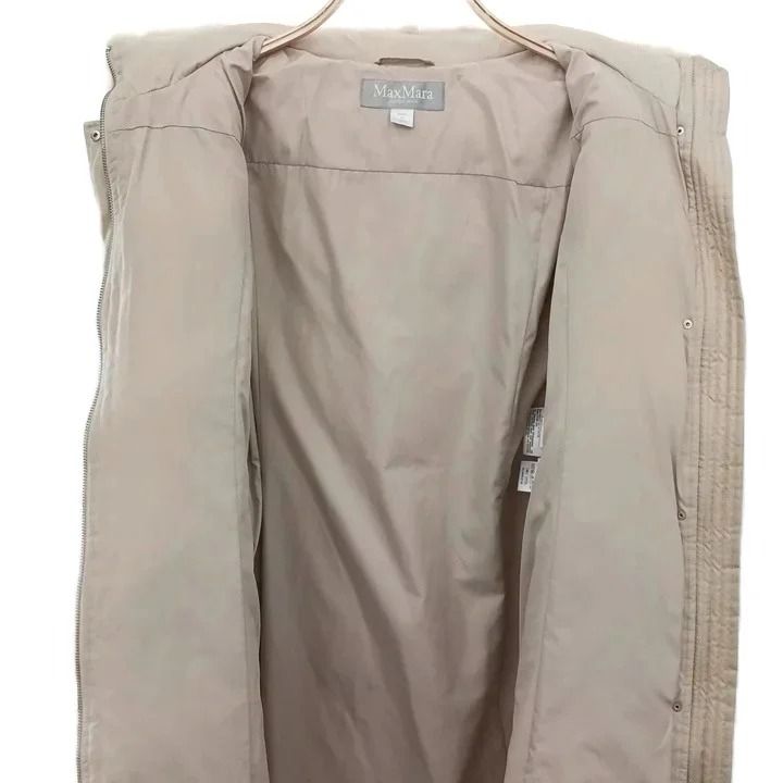 Max Mara Down Coat Long Mink Silk Beige — view 4