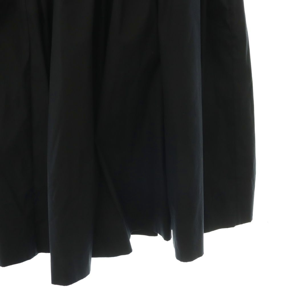 Prada Cotton Nylon Gathered Midi Skirt Flare Knee-Length S Black 42 — view 4