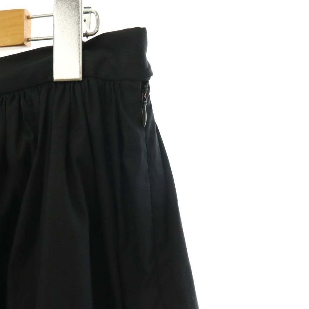Prada Cotton Nylon Gathered Midi Skirt Flare Knee-Length S Black 42 — view 3
