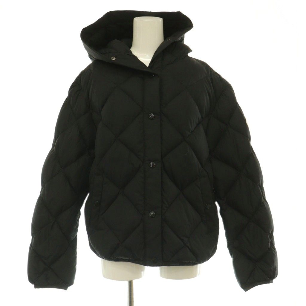 Moncler Arvouin Down Jacket Nylon Outer Hood Logo Accent Black 1