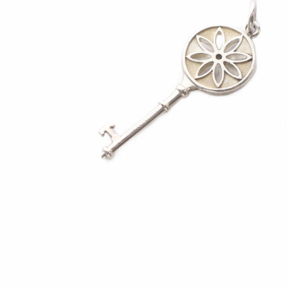 Tiffany & Co Daisy Key Diamond Pendant Charm Silver — view 5