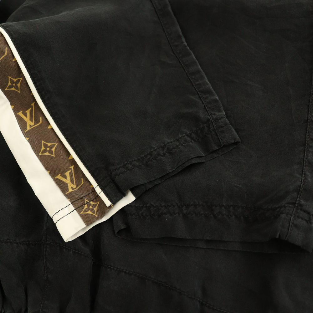 Louis Vuitton Silk Side Monogram Easy Pants Tapered Black 34 — view 5