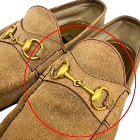 Gucci Bit Loafers Horsebit Beige 7.5 — view 8