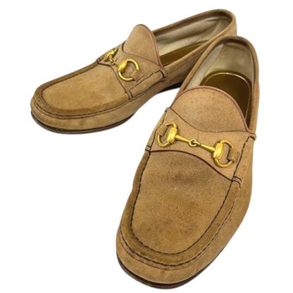 Gucci Bit Loafers Horsebit Beige 7.5