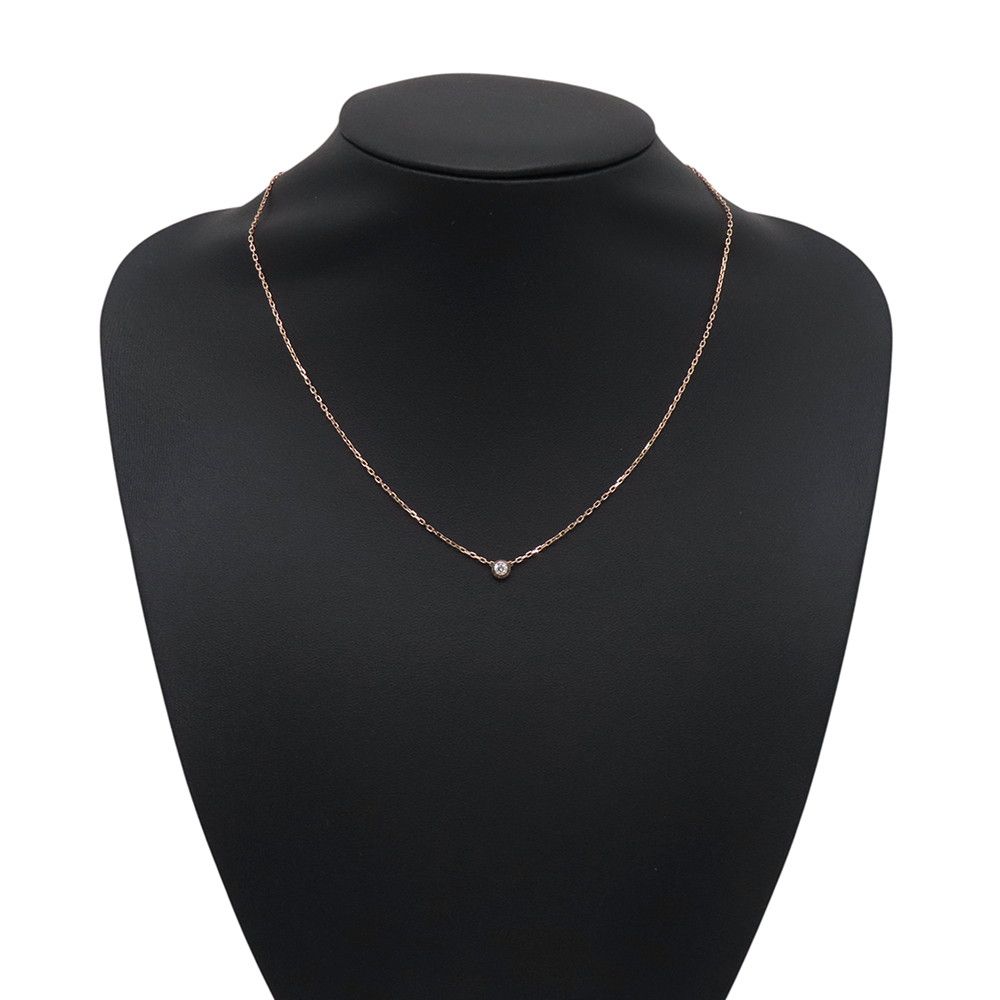 Cartier Necklace D'amour SM Small Model Diamond 18k Pink Gold Pendant — view 4