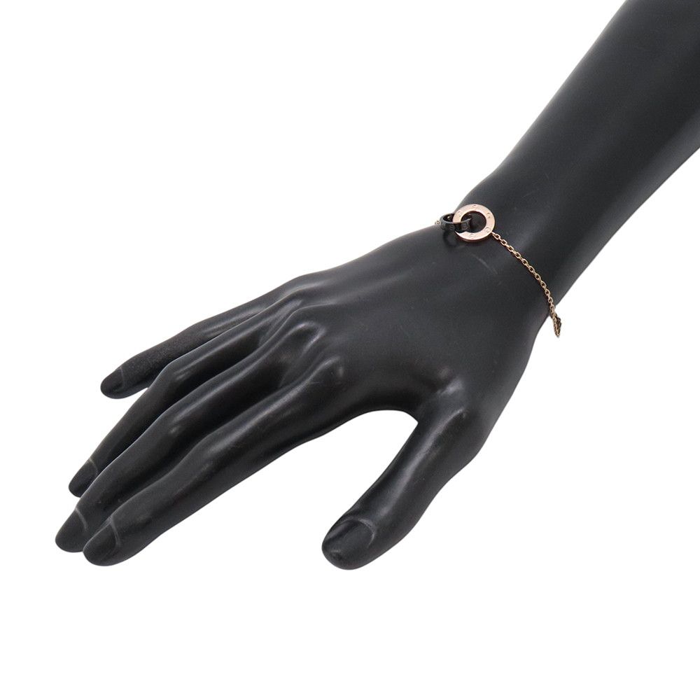 Cartier Bracelet Love Diamond 18k Pink Gold Black Ceramic Circle Chain — view 4