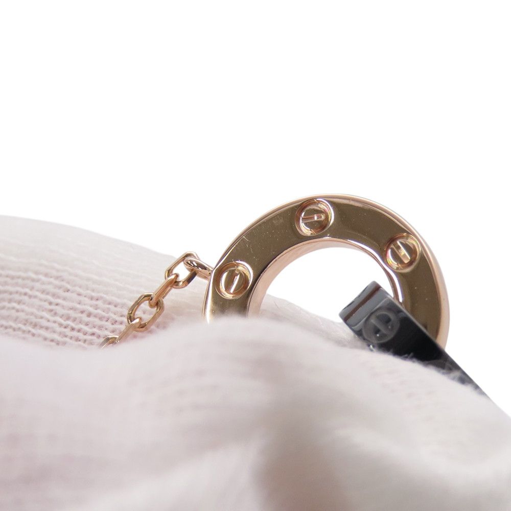 Cartier Bracelet Love Diamond 18k Pink Gold Black Ceramic Circle Chain — view 7