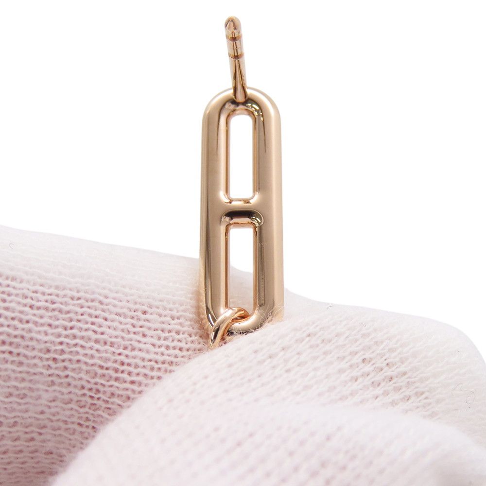 Hermes Earrings Chaine D'ancre Chaos Diamond Total 18k Pink Gold — view 6