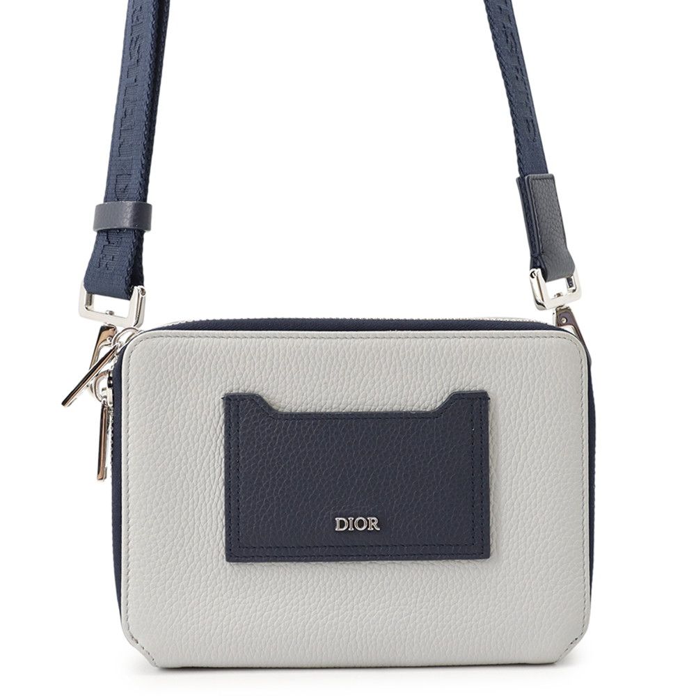 Dior Shoulder Bag Double Zip Pocket Leather