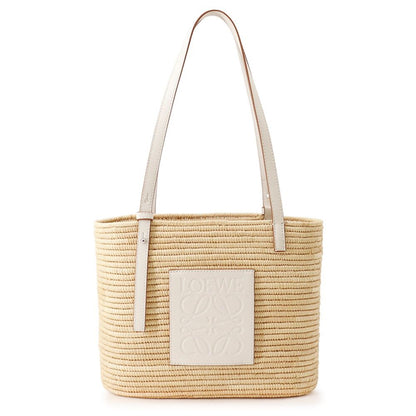 Loewe Tote Bag Anagram Small Square Basket Raffia Leather