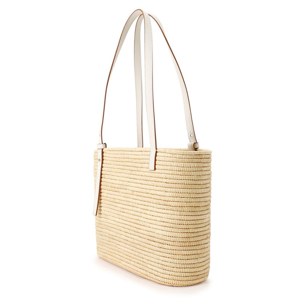 Loewe Tote Bag Anagram Small Square Basket Raffia Leather — view 2