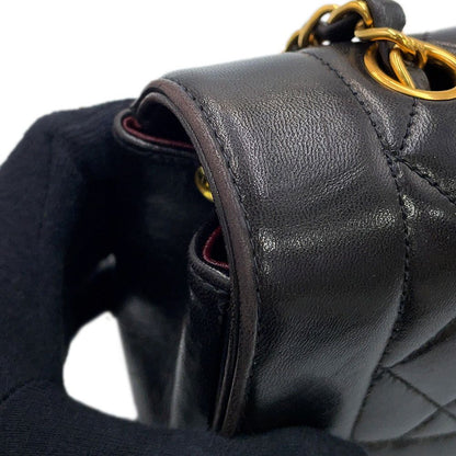 Chanel Chain Shoulder Bag Diana Quilted CC Logo Single Lambskin Black — view 6
