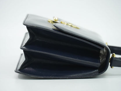 Gucci Vintage Interlocking G Handbag Leather Navy Bag — view 4