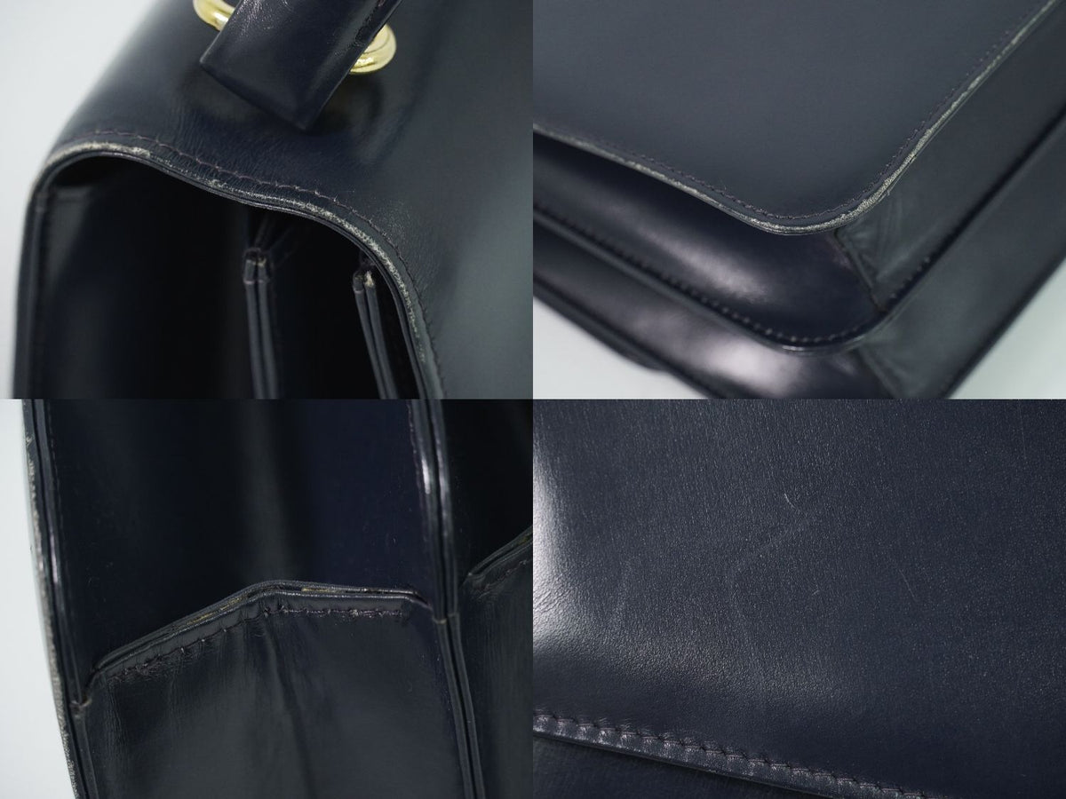 Gucci Vintage Interlocking G Handbag Leather Navy Bag — view 7