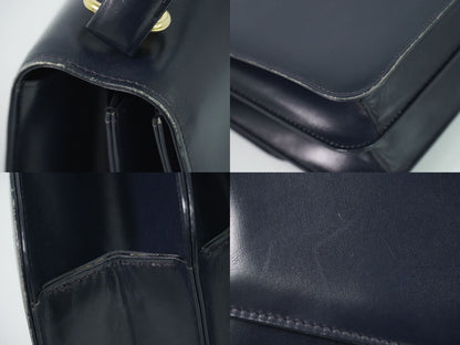 Gucci Vintage Interlocking G Handbag Leather Navy Bag — view 7