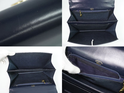 Gucci Vintage Interlocking G Handbag Leather Navy Bag — view 8