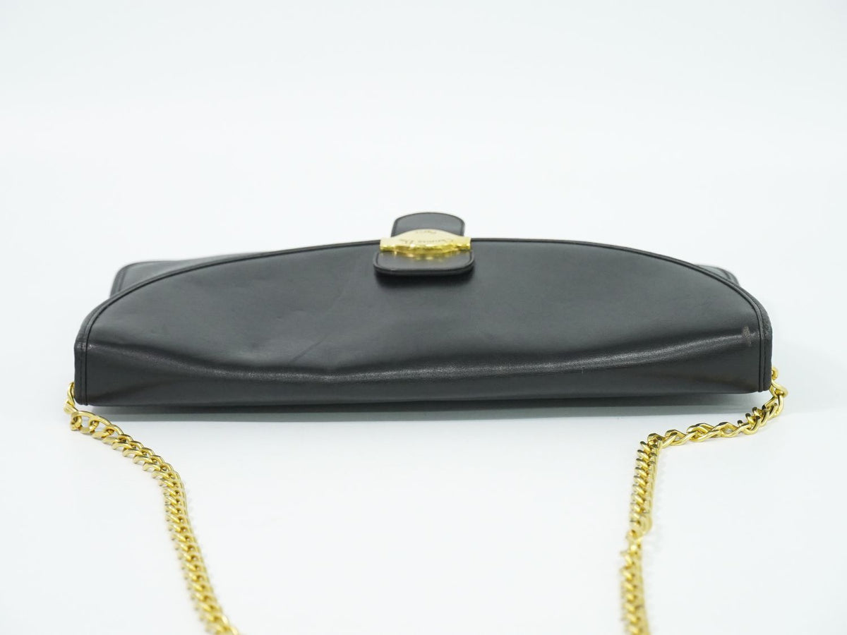 Dior Leather Chain Shoulder Bag Pochette Black — view 5