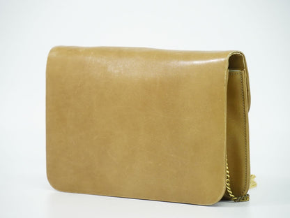 Dior Leather Chain Shoulder Bag Pochette Beige — view 2