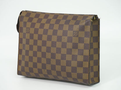 Louis Vuitton LV Poche Toilet 26 Damier Ebene Pouch Clutch Brown — view 2