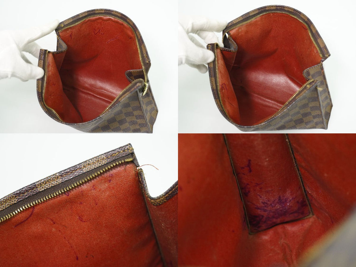 Louis Vuitton LV Poche Toilet 26 Damier Ebene Pouch Clutch Brown — view 8