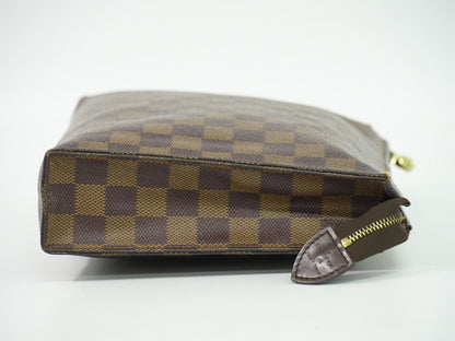 Louis Vuitton LV Poche Toilet 26 Damier Ebene Pouch Clutch Brown — view 4