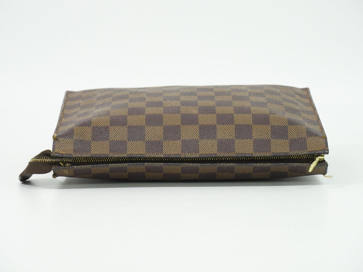 Louis Vuitton LV Poche Toilet 26 Damier Ebene Pouch Clutch Brown — view 5