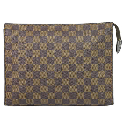 Louis Vuitton LV Poche Toilet 26 Damier Ebene Pouch Clutch Brown
