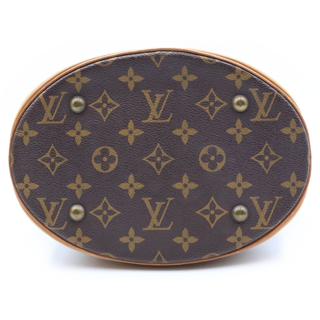 Louis Vuitton Monogram Bucket PM Leather Handbag Brown — view 4