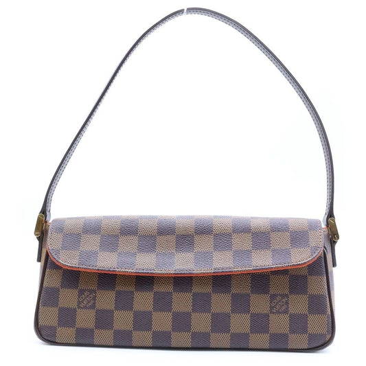 Louis Vuitton Damier Recoleta Bag Brown Leather Gold