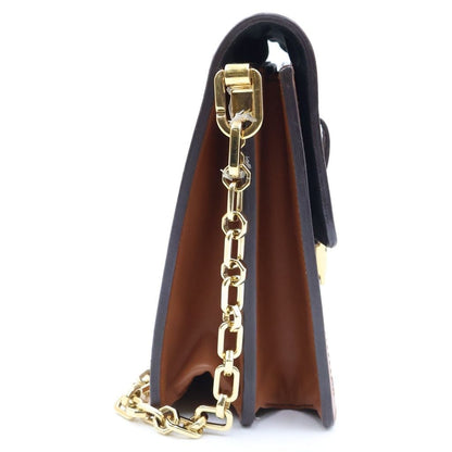 Louis Vuitton Monogram Reverse Dauphine MM 2-Way Shoulder Bag Brown Leather Gold — view 3
