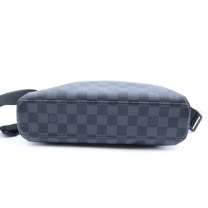 Louis Vuitton Damier Graphite Mick PM Shoulder Bag Black Leather Silver — view 4