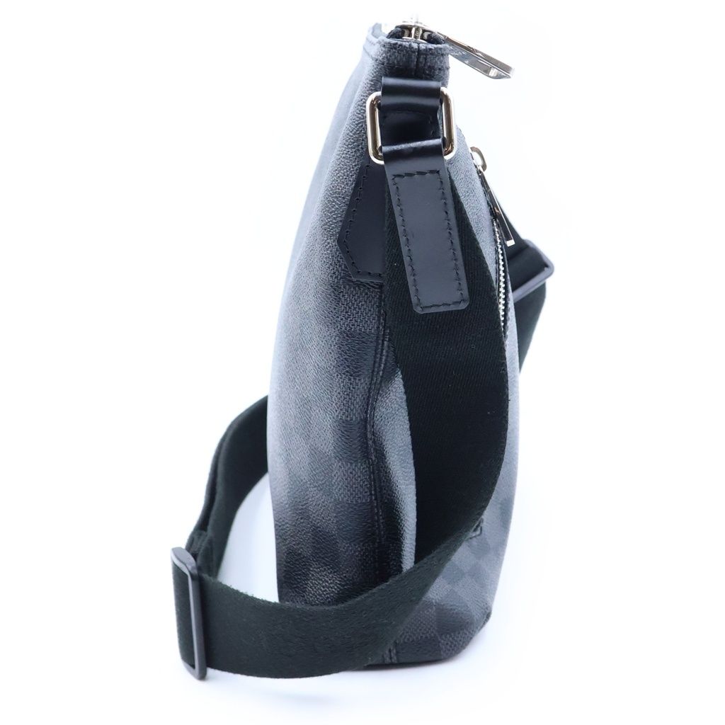 Louis Vuitton Damier Graphite Mick PM Shoulder Bag Black Leather Silver — view 3