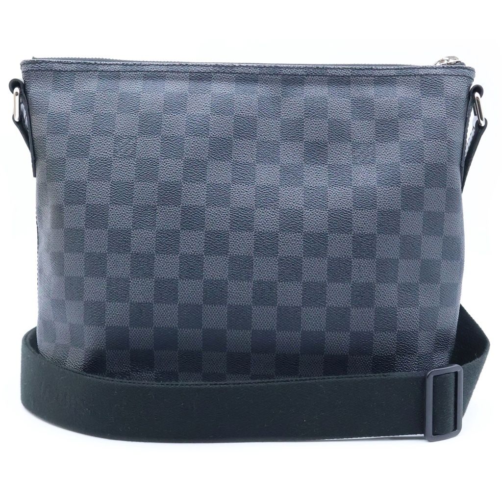 Louis Vuitton Damier Graphite Mick PM Shoulder Bag Black Leather Silver — view 2