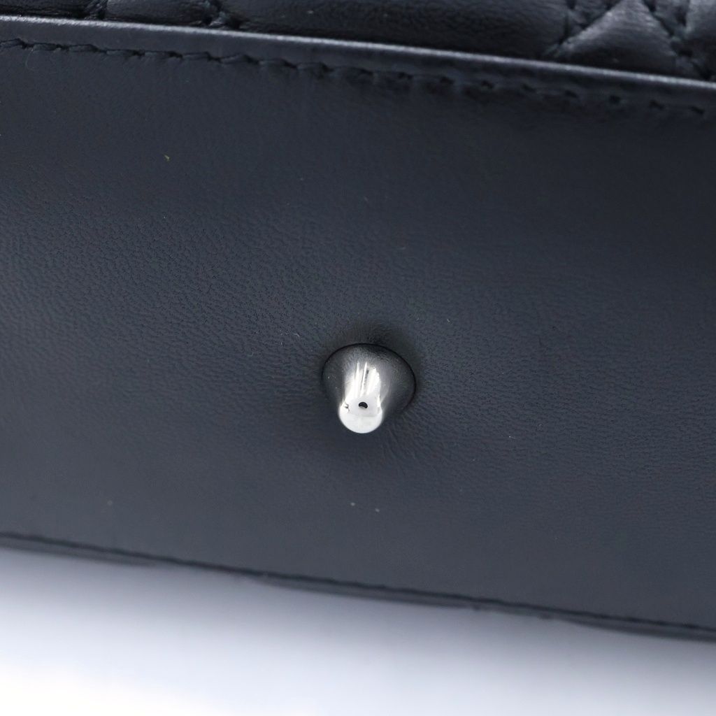Dior Lady Cannage Tote Bag Black Leather Silver — view 6