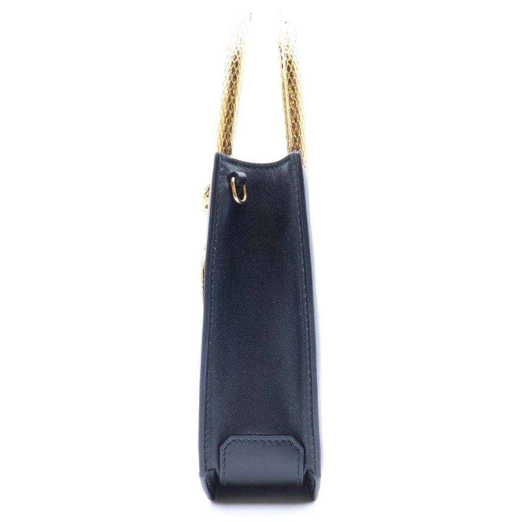Bvlgari Serpentine Tote Bag 2-Way Shoulder Leather Black — view 3