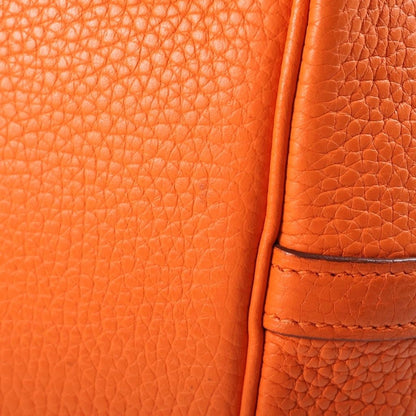 Hermes Picotin MM Handbag Orange Taurillon Clemence Silver — view 7