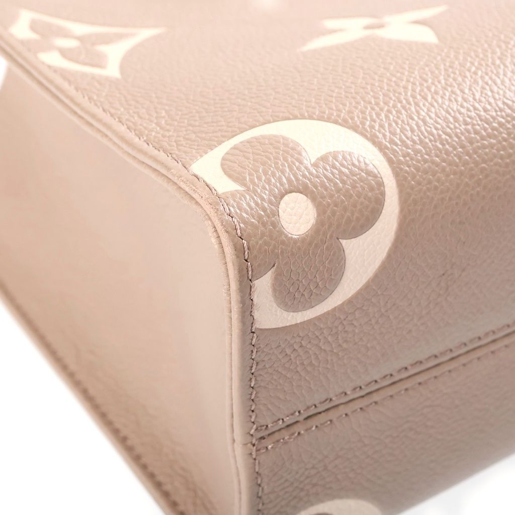 Louis Vuitton Monogram Empreinte On The Go PM 2-Way Shoulder Bag Beige Leather — view 5
